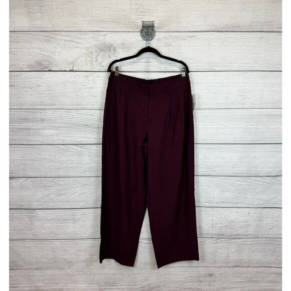 A New Day Women's Burgundy Fall Knit Trouser Pants Size 12 Short - Picture 1 of 10